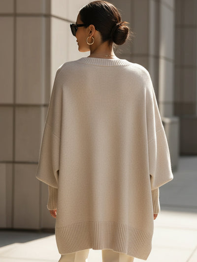 Pull Poncho Oversize En Maille