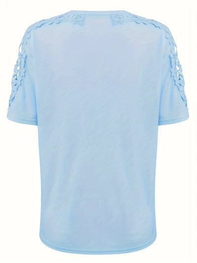 T-shirt D'été À Manches Courtes Avec Dentelle
