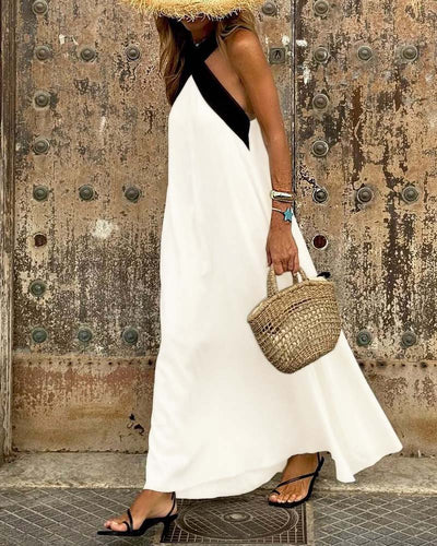Robe Élégante Dos Nu Avec Encolure Croisée