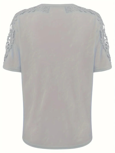 T-shirt D'été À Manches Courtes Avec Dentelle