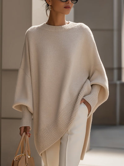 Pull Poncho Oversize En Maille