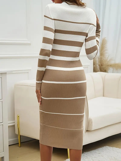 Robe À Bandes Moulante & Élégante