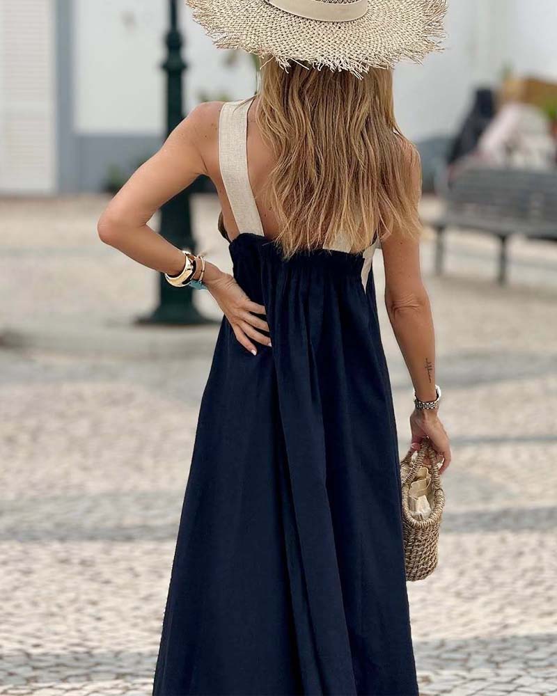 Robe Élégante Dos Nu Avec Encolure Croisée