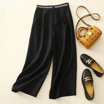 Pantalon Classique En Lin Pour Femme
