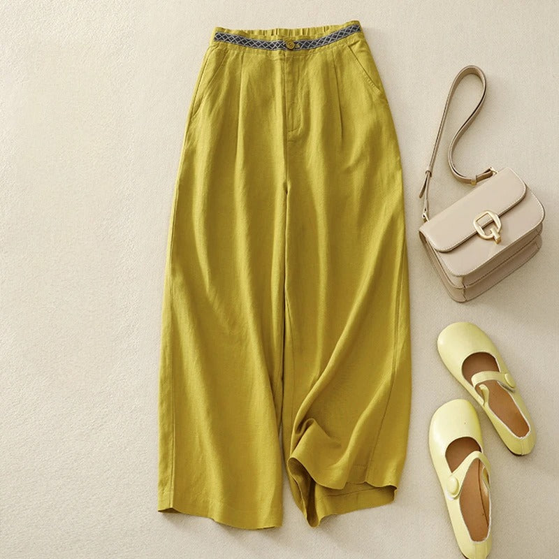 Pantalon Classique En Lin Pour Femme