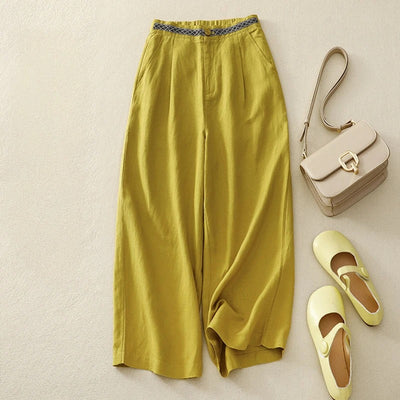 Pantalon Classique En Lin Pour Femme