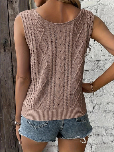 Top Sans Manches En Maille Avec Décolleté En V