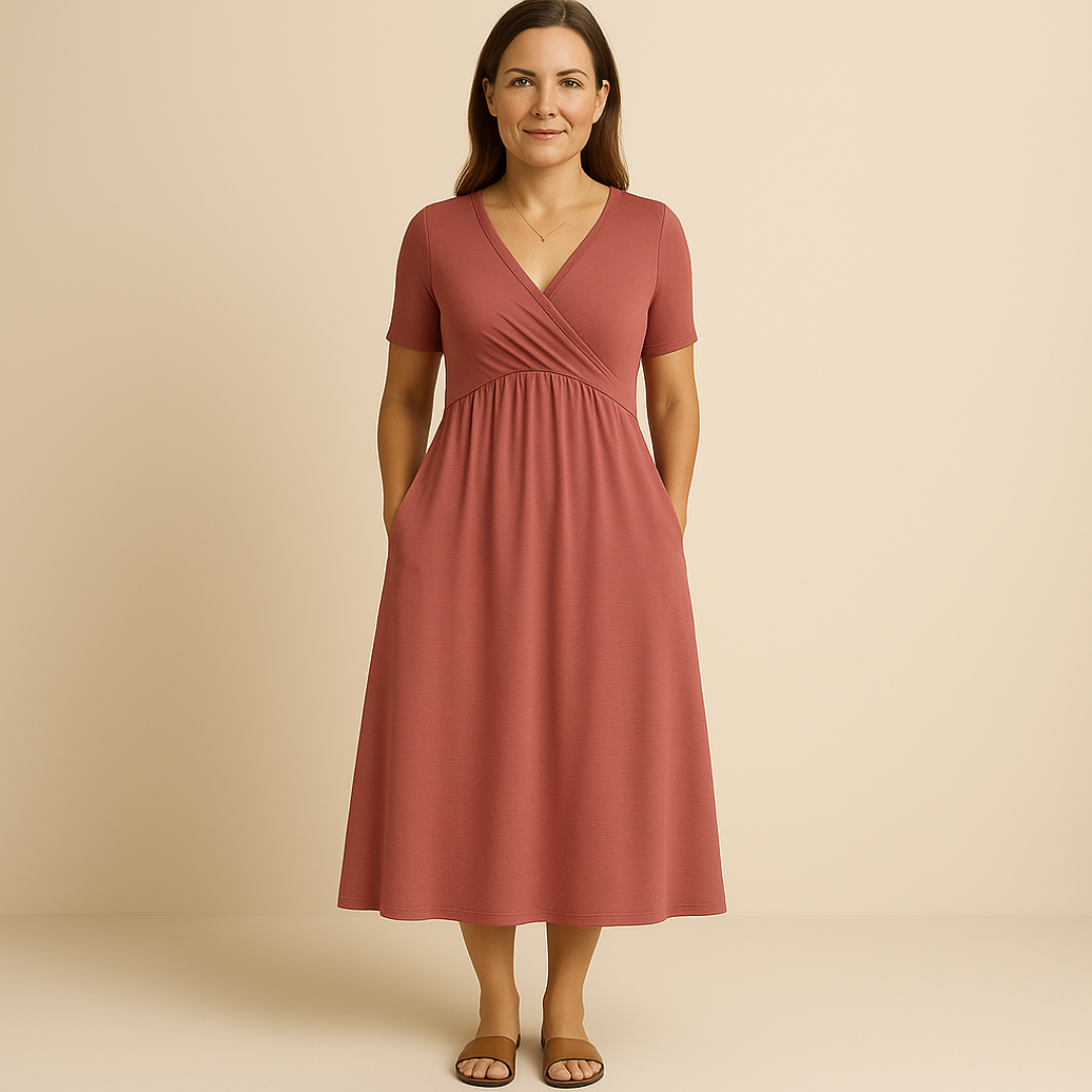Robe Alicia Longue Col V