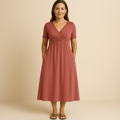 Robe Alicia Longue Col V