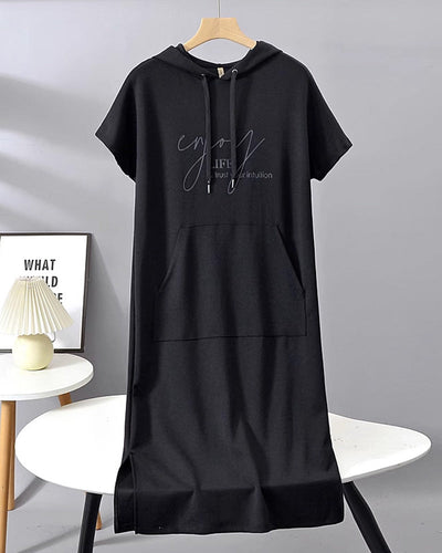 Robe À Capuche Décontractée En Coton