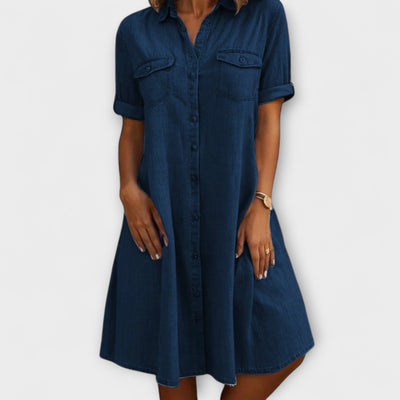 Robe Décontractée En Denim Doux
