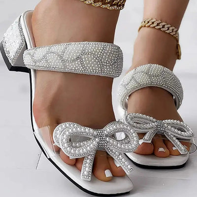 Sandales À Talon Luna En Strass