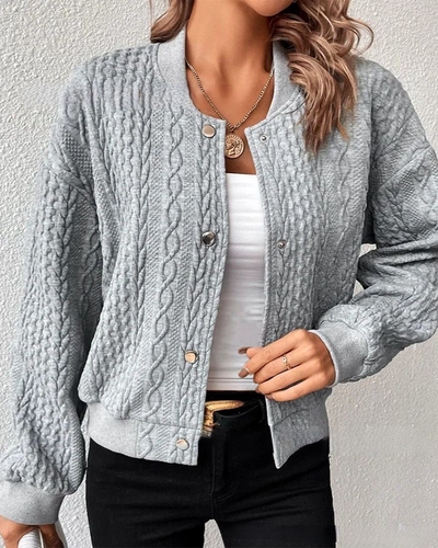 Cardigan Élégant En Tissu Texturé