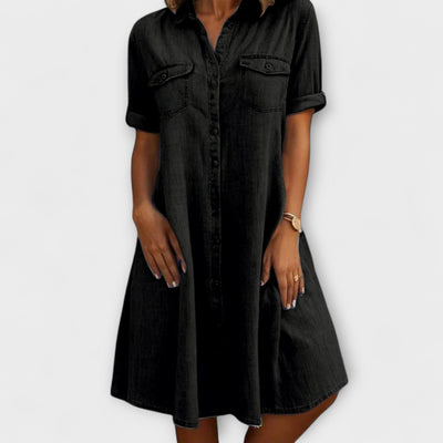 Robe Décontractée En Denim Doux