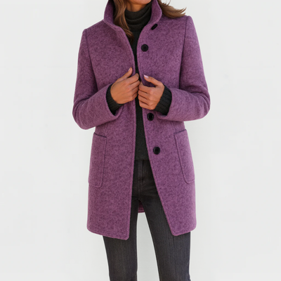 Manteau Rosie À Col Montant En Laine Douce