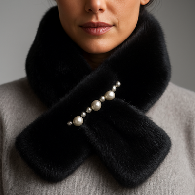 Écharpe En Cachemire Velours Perlé