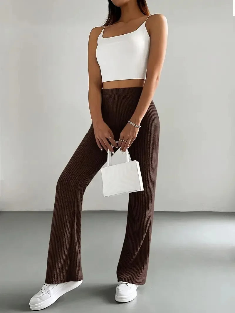 Pantalon Évasé En Velours Côtelé