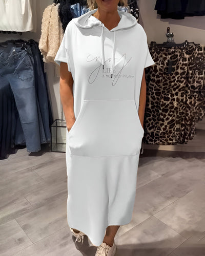 Robe À Capuche Décontractée En Coton