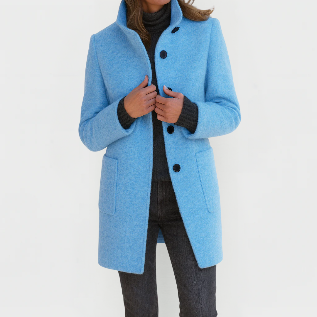 Manteau Rosie À Col Montant En Laine Douce