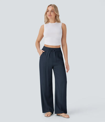 Pantalon En Lin Décontracté & Aéré