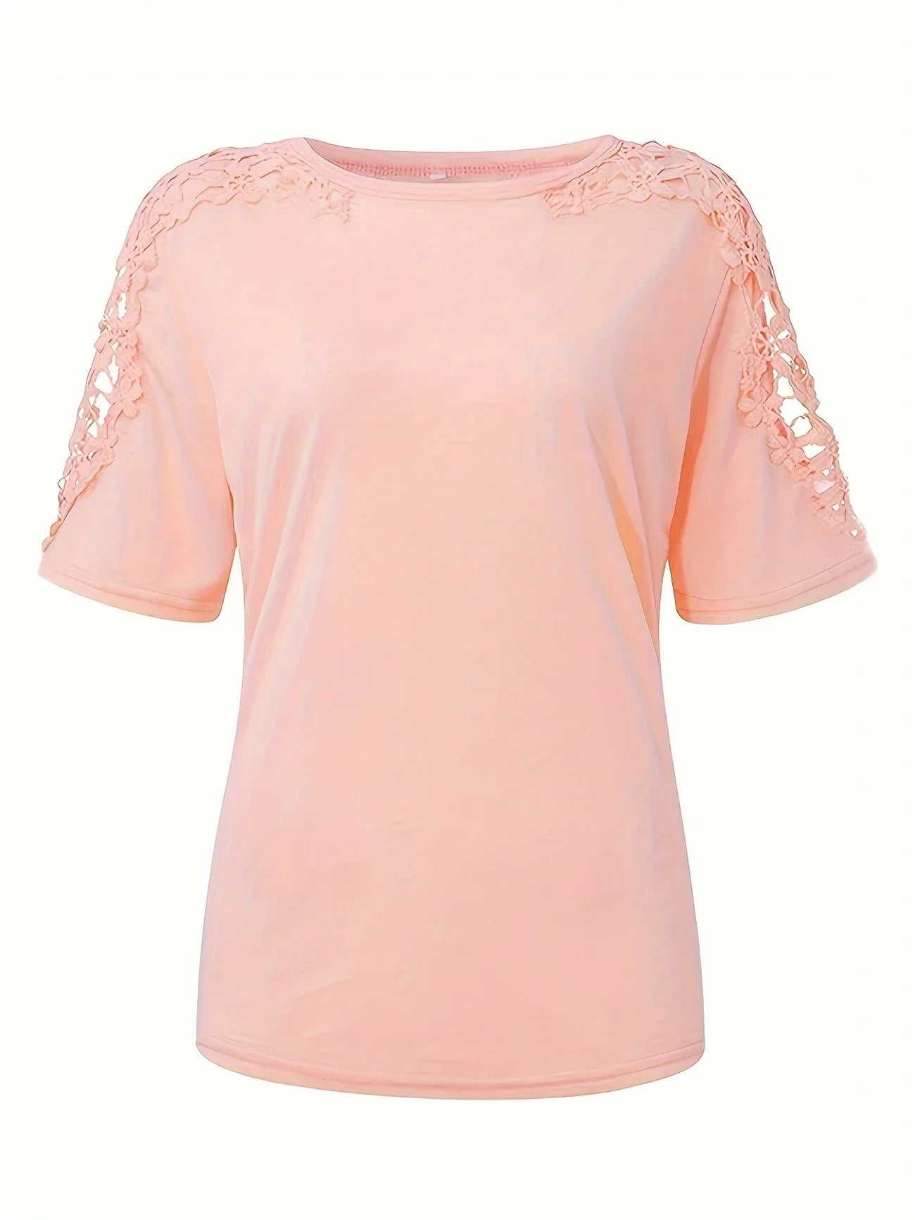 T-shirt D'été À Manches Courtes Avec Dentelle