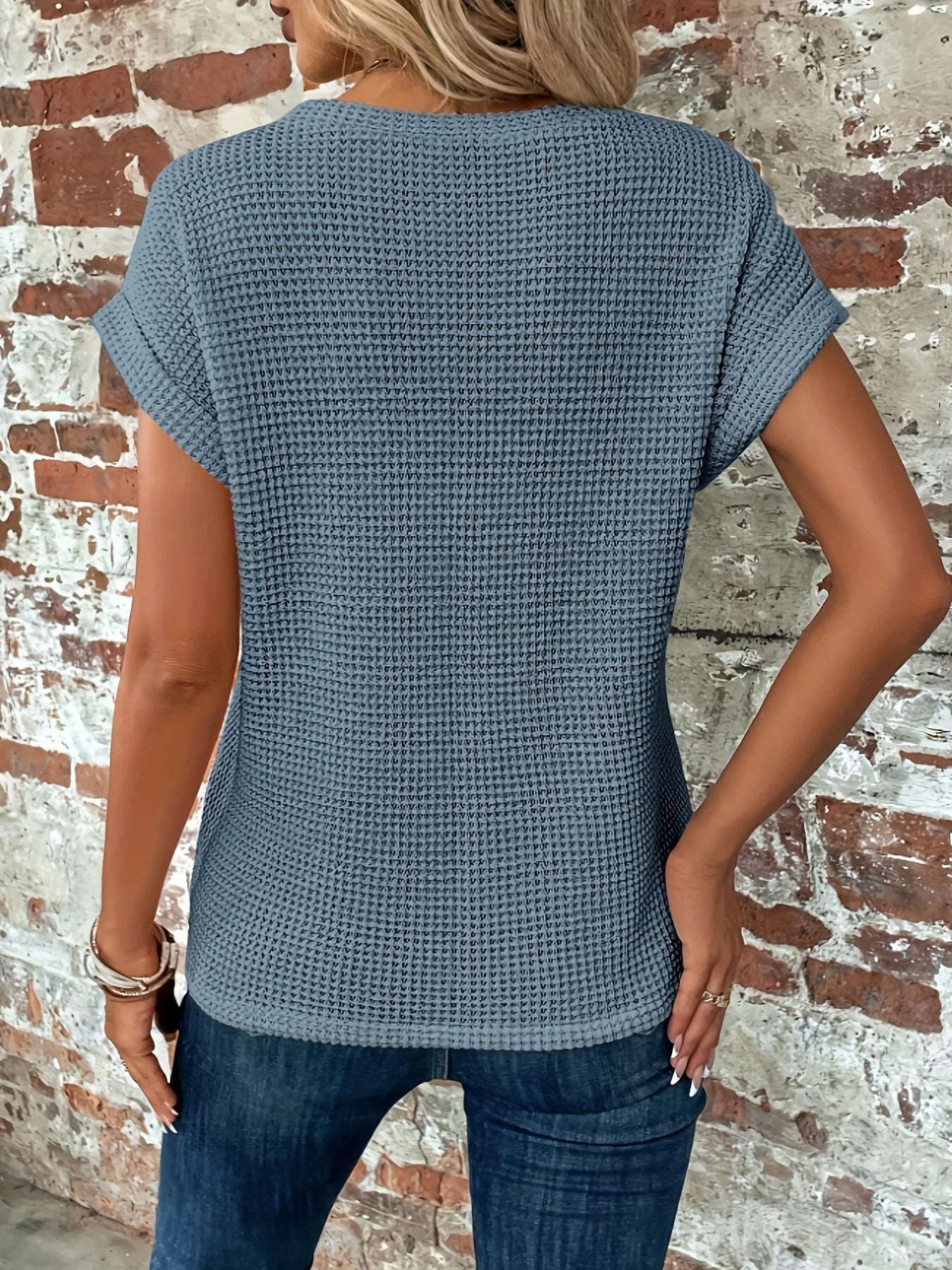 T-shirt Mallory Torsadé En Tricot Gaufré