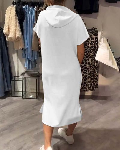 Robe À Capuche Décontractée En Coton