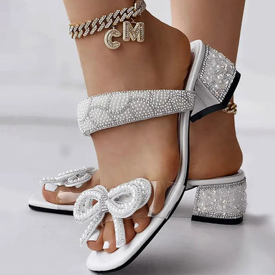 Sandales À Talon Luna En Strass