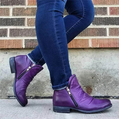 Bottines Orthopédiques En Cuir Avec Fermeture Éclair