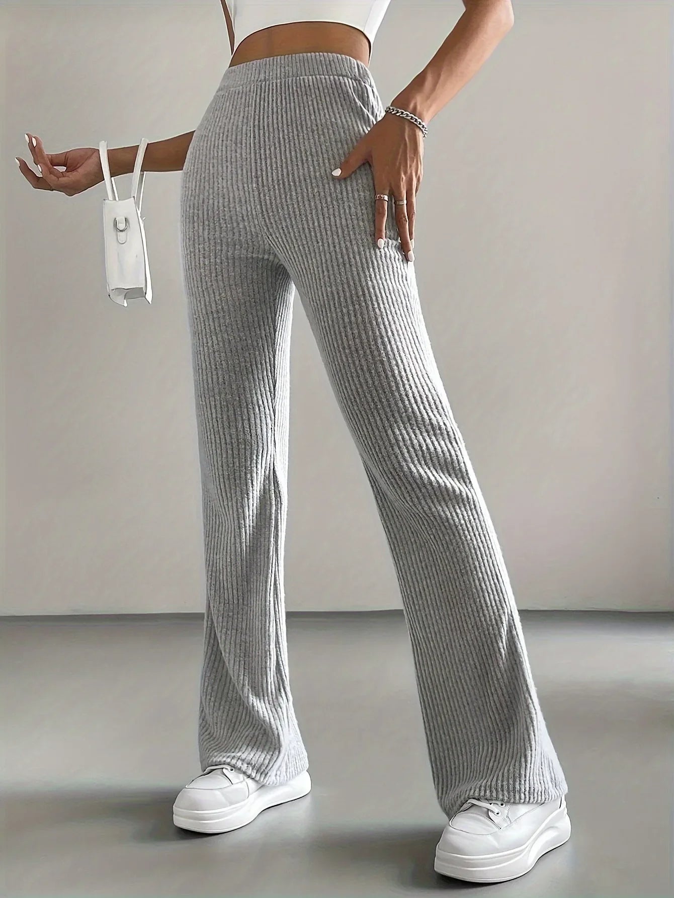 Pantalon Évasé En Velours Côtelé