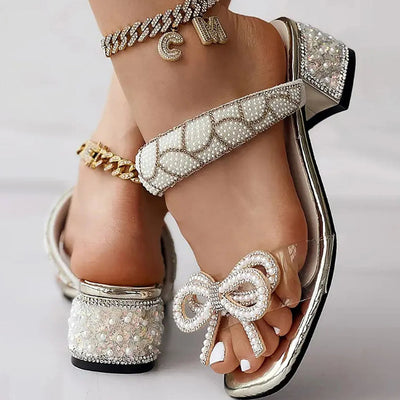 Sandales À Talon Luna En Strass