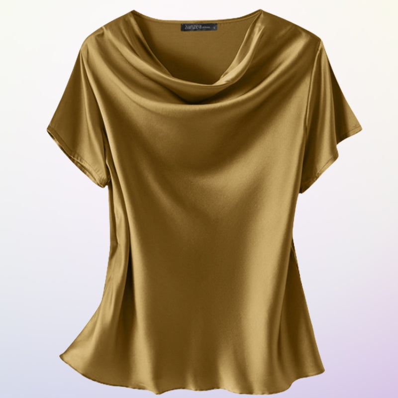 Pull Décontracté En Satin À Col Rond