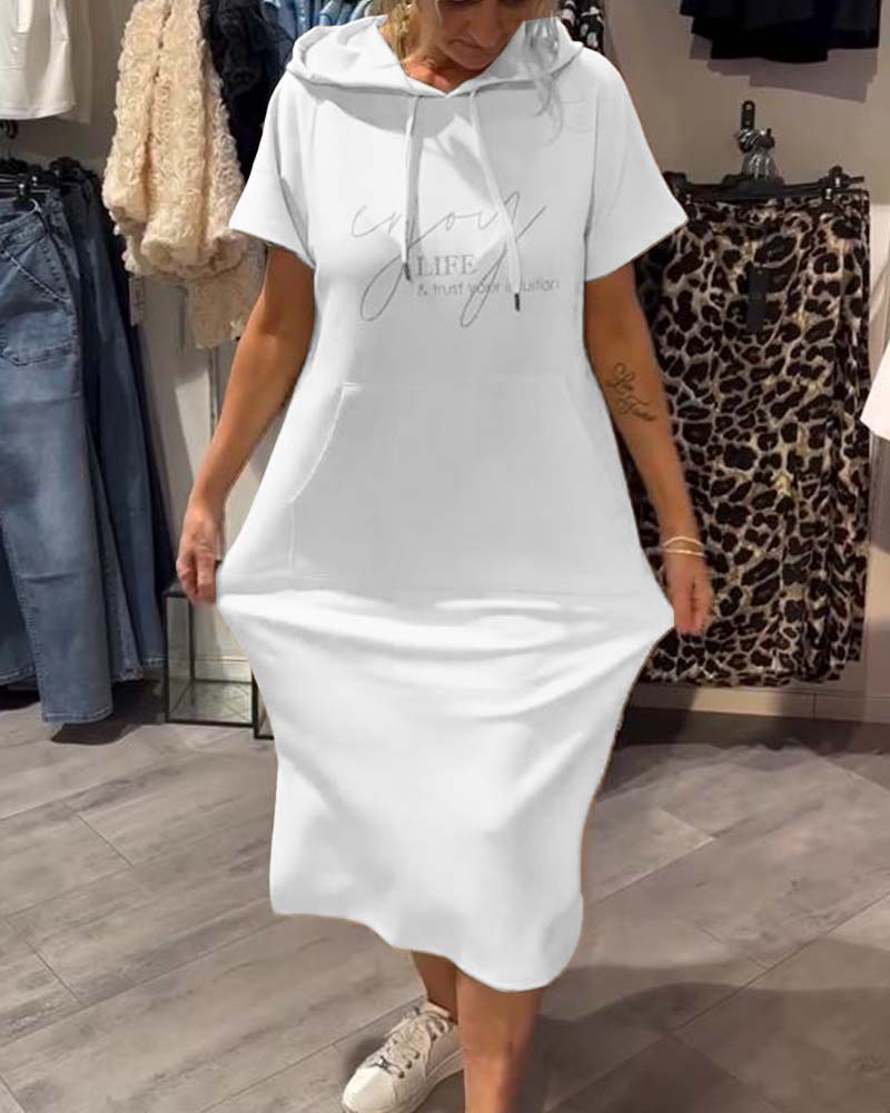 Robe À Capuche Décontractée En Coton