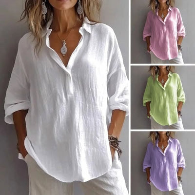 Chemise Décontractée En Lin Doux