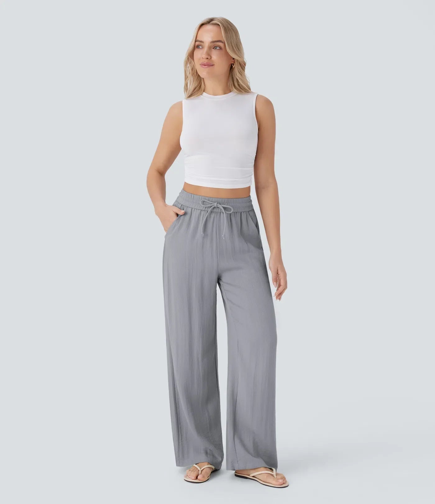 Pantalon En Lin Décontracté & Aéré
