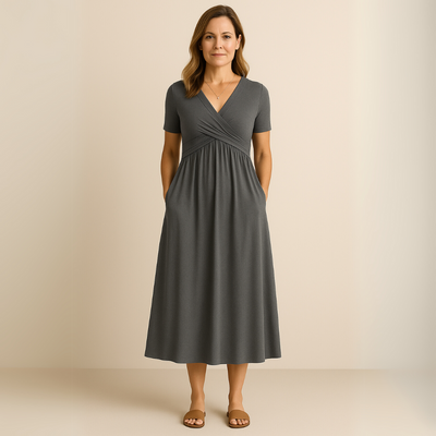 Robe Alicia Longue Col V