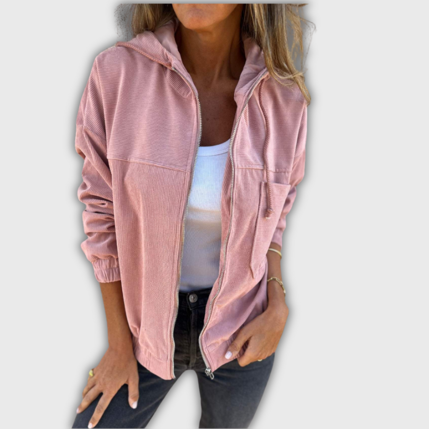 Veste Rétro Légère En Velours Côtelé