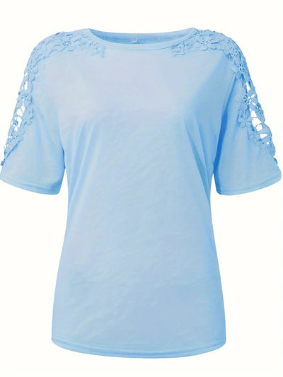 T-shirt D'été À Manches Courtes Avec Dentelle