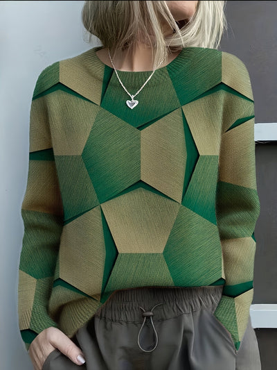 Pull Tricoté En Coton À Imprimé 3D