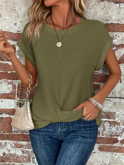 T-shirt Mallory Torsadé En Tricot Gaufré