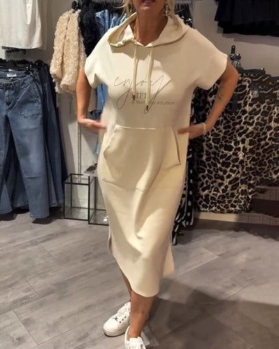 Robe À Capuche Décontractée En Coton