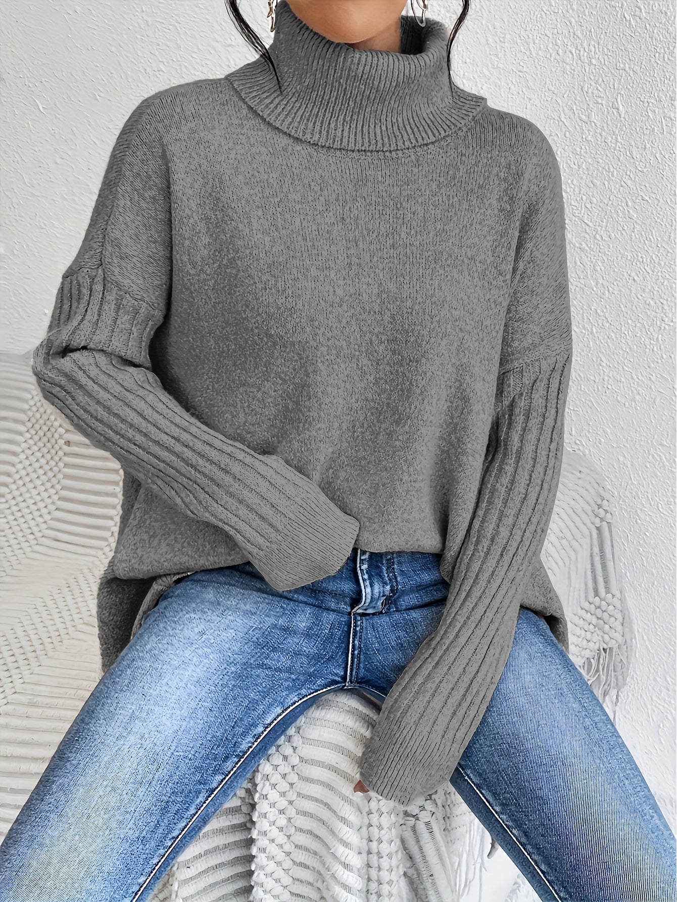 Pull Col Montant Élégant & Décontracté