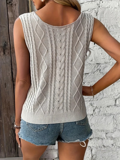 Top Sans Manches En Maille Avec Décolleté En V