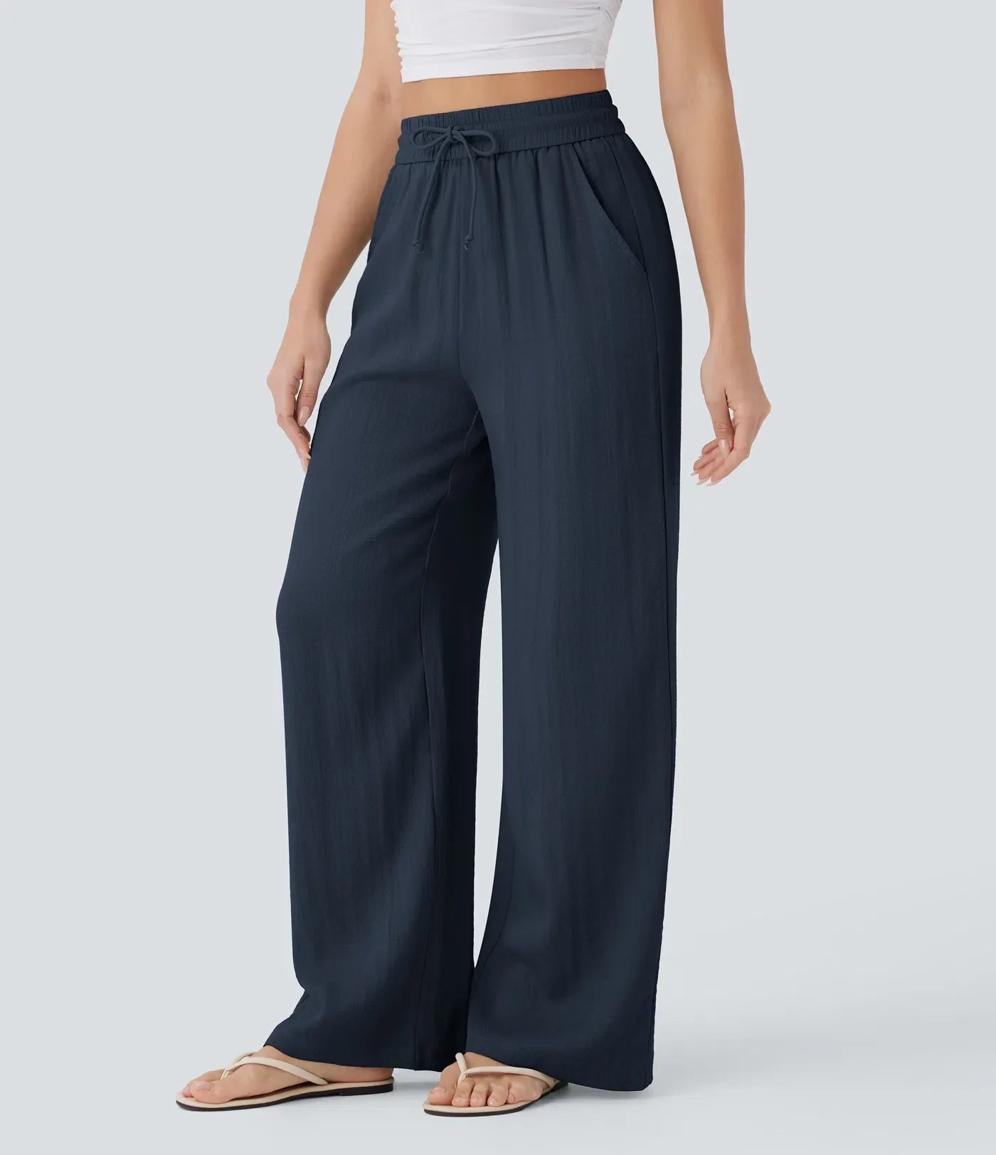 Pantalon En Lin Décontracté & Aéré