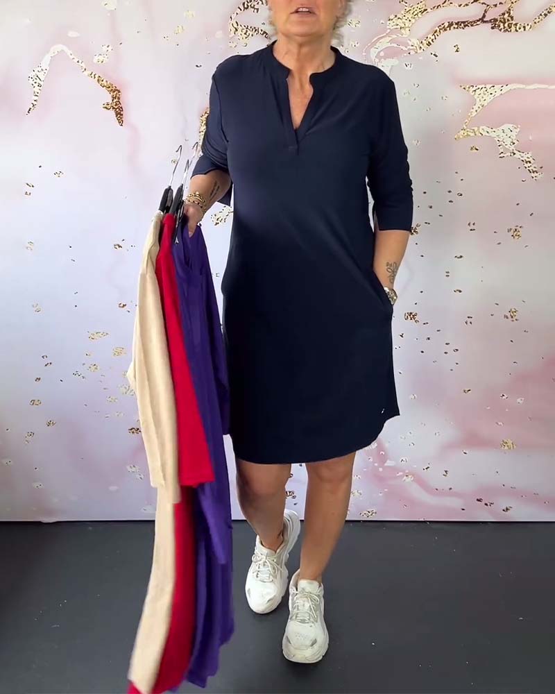 Robe Fit À Décolleté En V Avec Poches