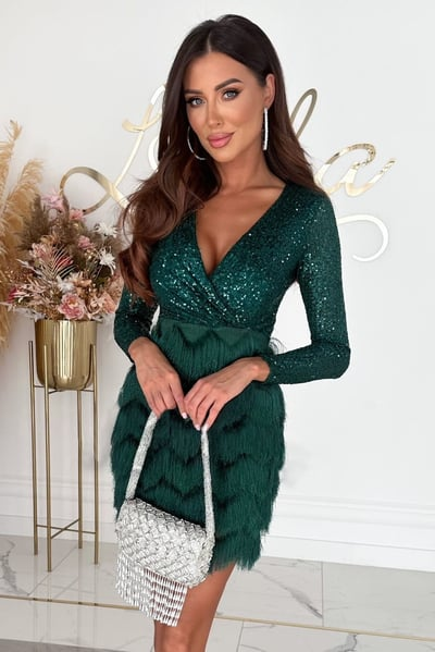 Robe À Franges En Paillettes Élégante