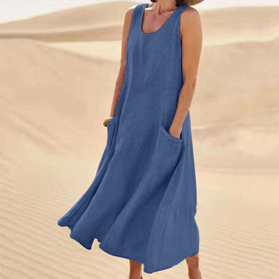 Robe Sans Manches En Coton & Lin