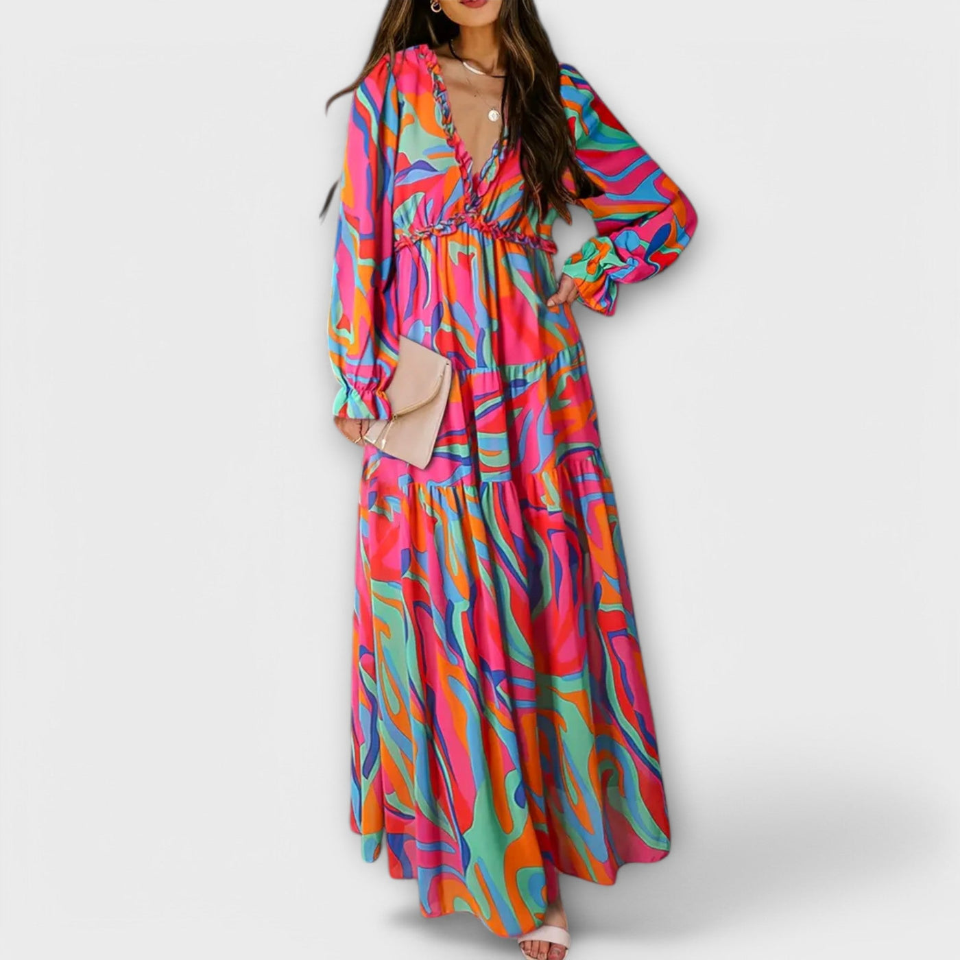 Robe Longue & Élégante En Col V