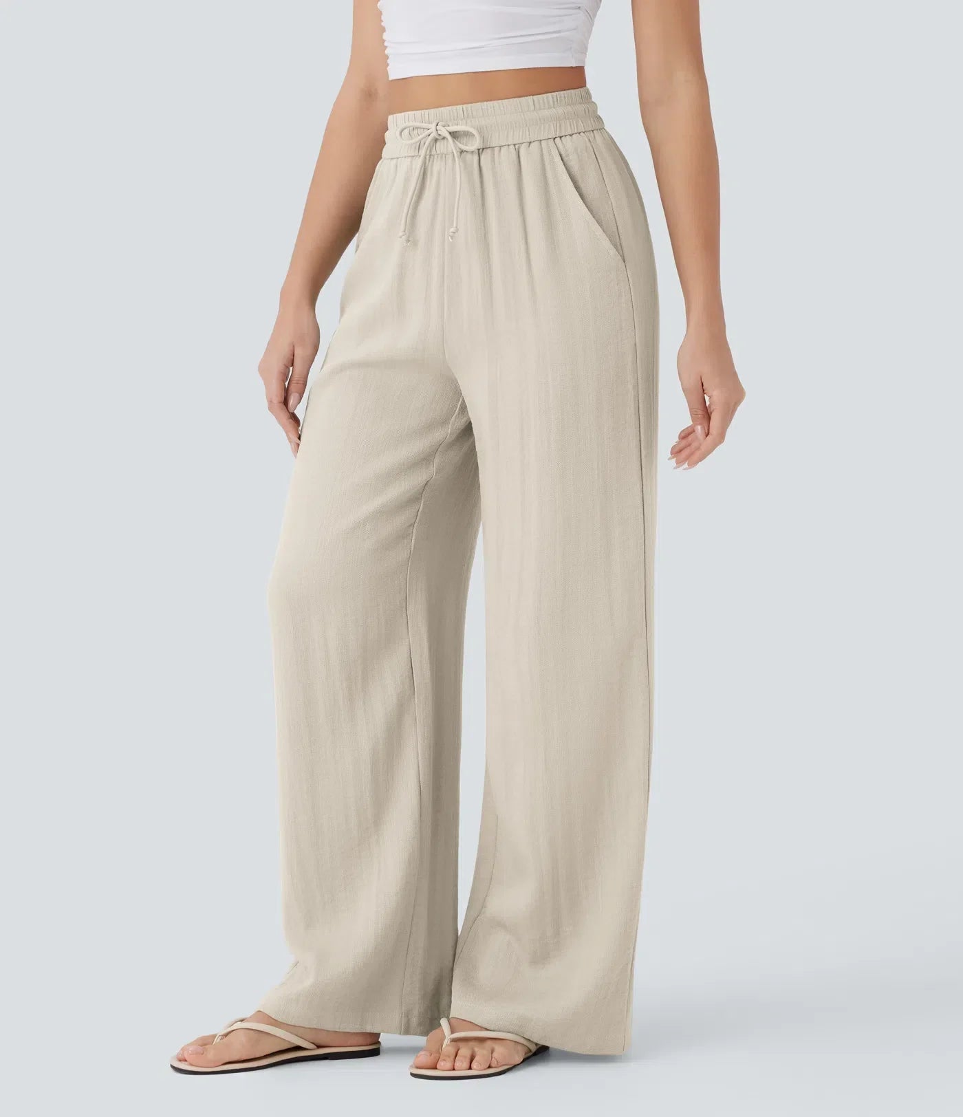 Pantalon En Lin Décontracté & Aéré