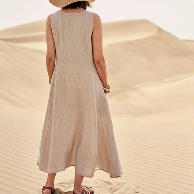 Robe Sans Manches En Coton & Lin